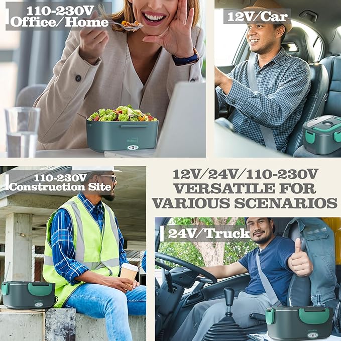 Portable Electric Heated Lunch Box – Leak-Proof 1.5L