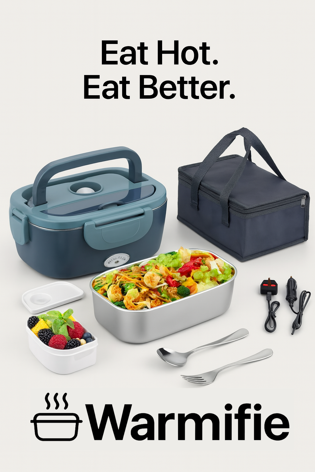 Portable Electric Heated Lunch Box – Leak-Proof 1.5L